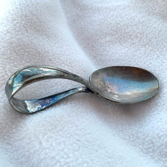 Oneida Silver Plate Baby Curled Handle Spoon - Picture 2 of 8